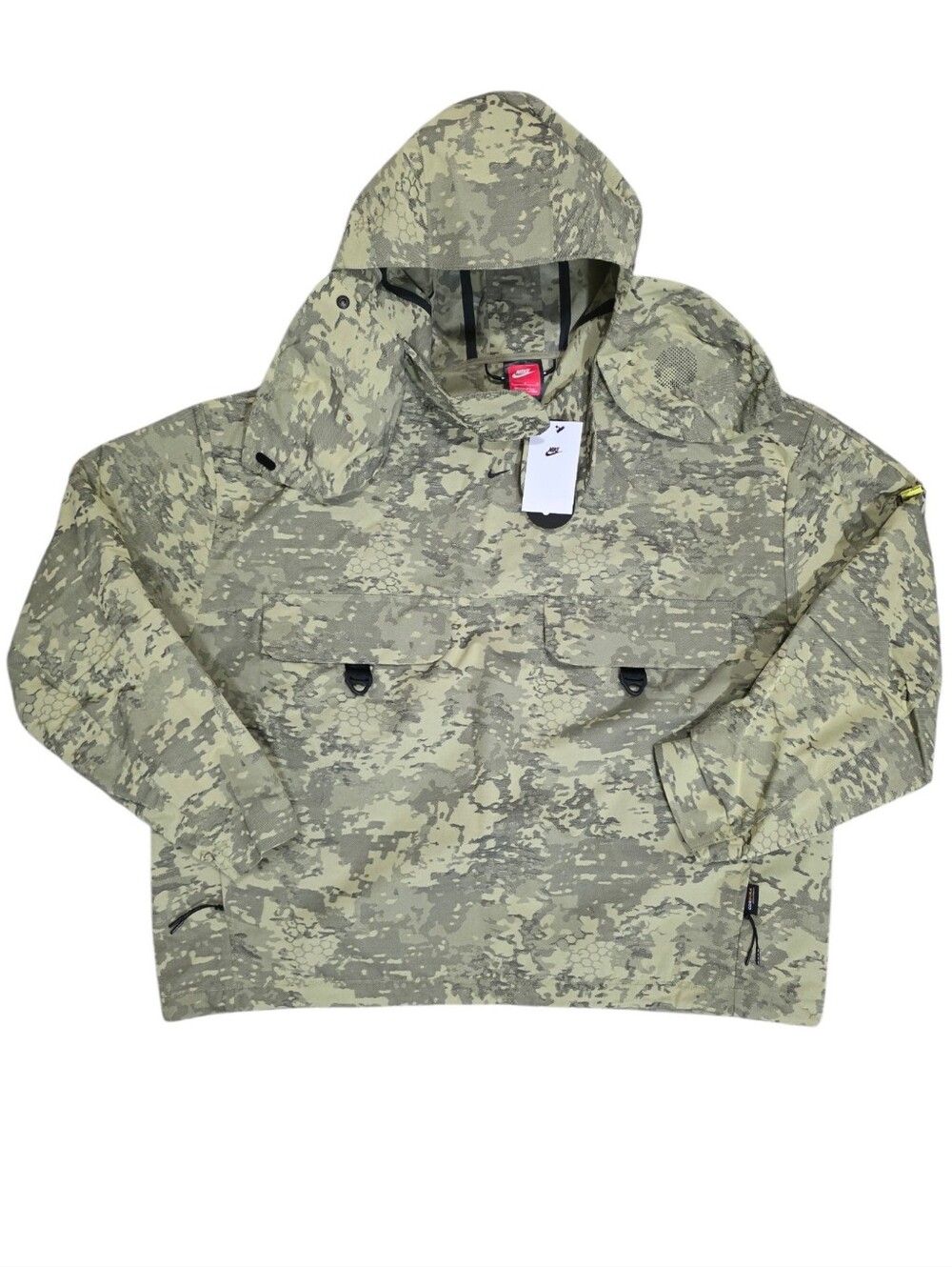 Nike Tech Woven Mens Cordura Pull Over Jacket Neutral Olive/ Black NWT Large